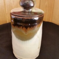 glazed container with lid